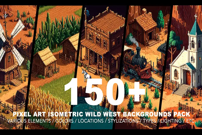 Wild West Isometric Pixel Art Asset Thumbnail