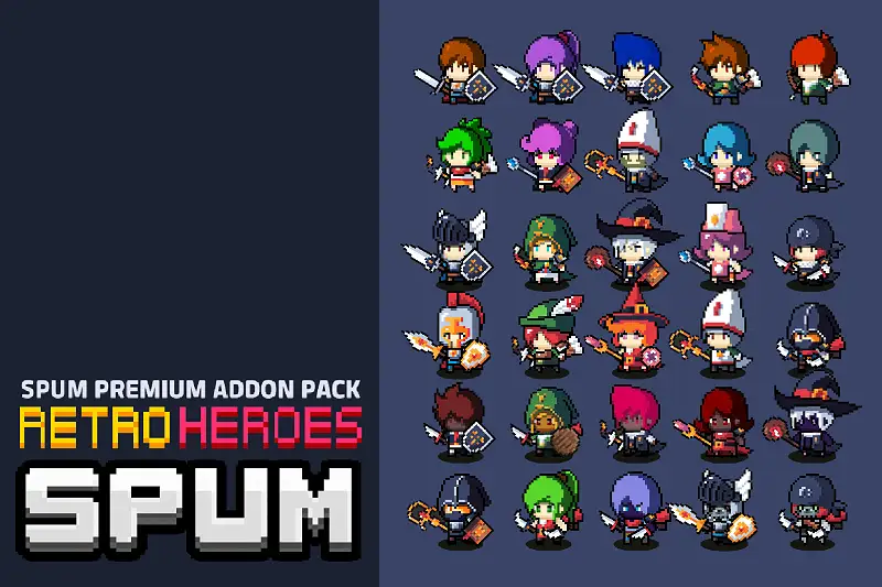 2D Retro Heroes - SPUM Premium Addon Pack Asset Thumbnail