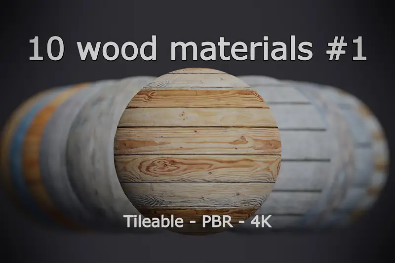 10 Realistic Wood Materials Asset Thumbnail