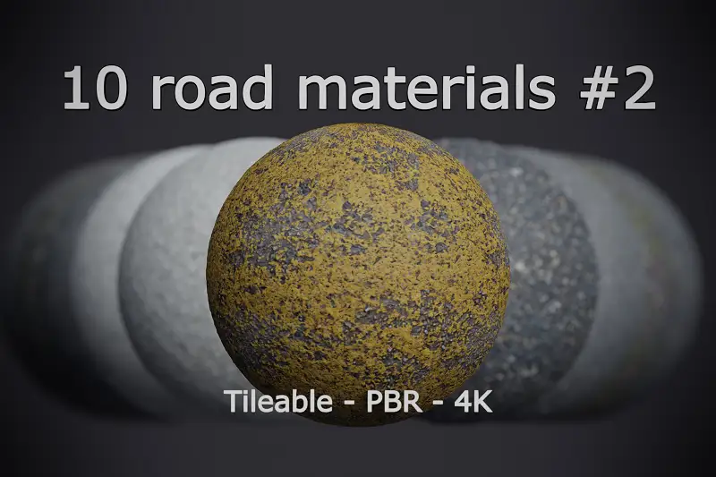 10 Realistic Road Materials Asset Thumbnail