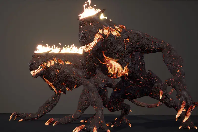 Hell Demonic Hound 3D Model Asset Thumbnail