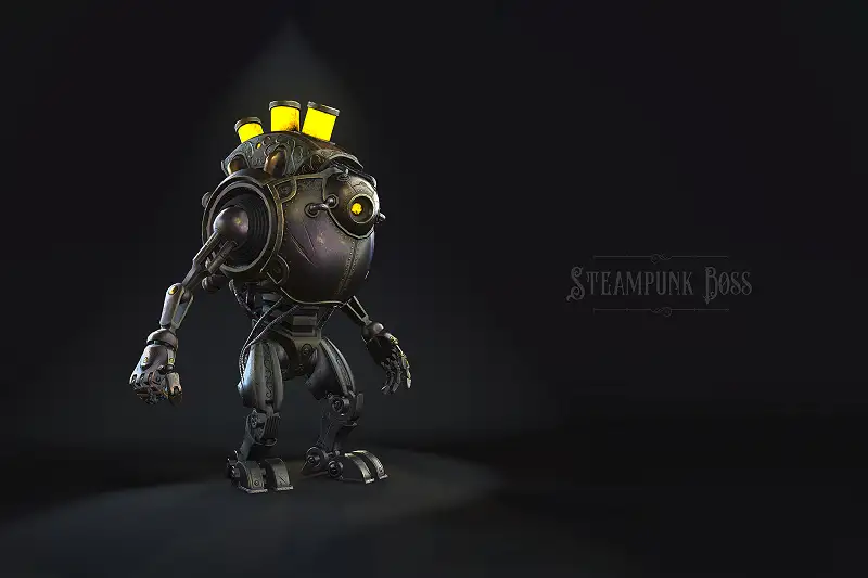 Steampunk Robot Boss Model Asset Thumbnail
