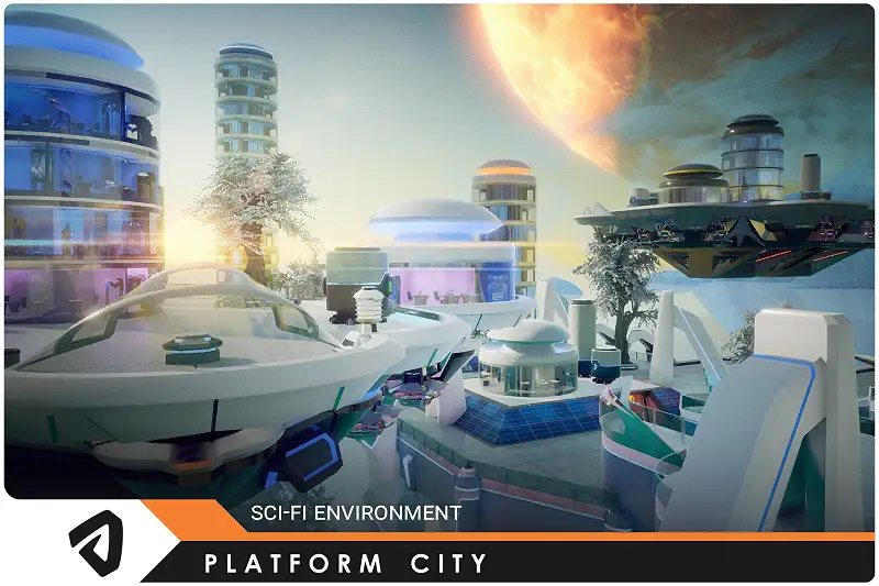 SciFi Platform City Asset Thumbnail
