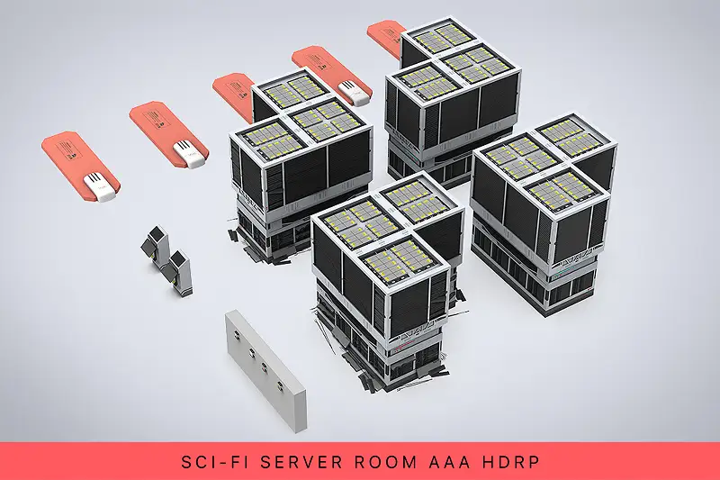 Sci-Fi Server Room AAA HDRP Asset Thumbnail