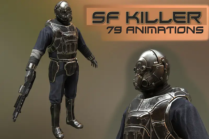 SciFi Killer Animated Character Asset Thumbnail