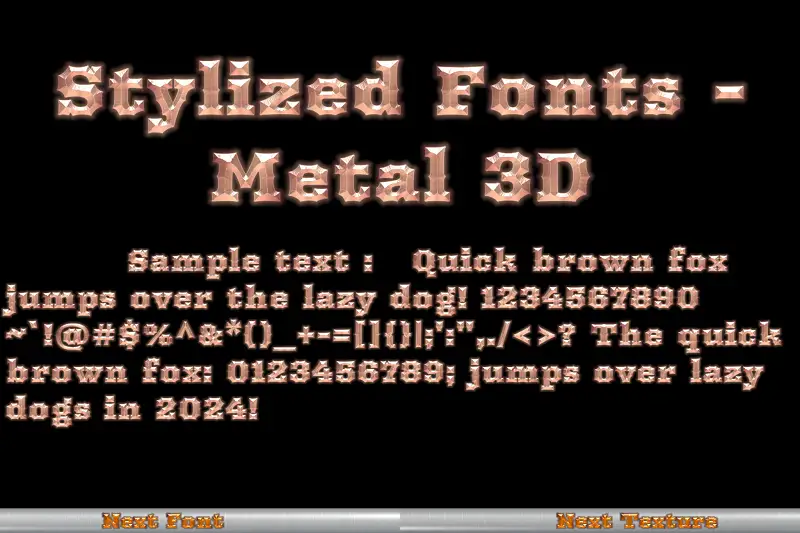 Stylized Fonts - Metal 3D Asset Thumbnail