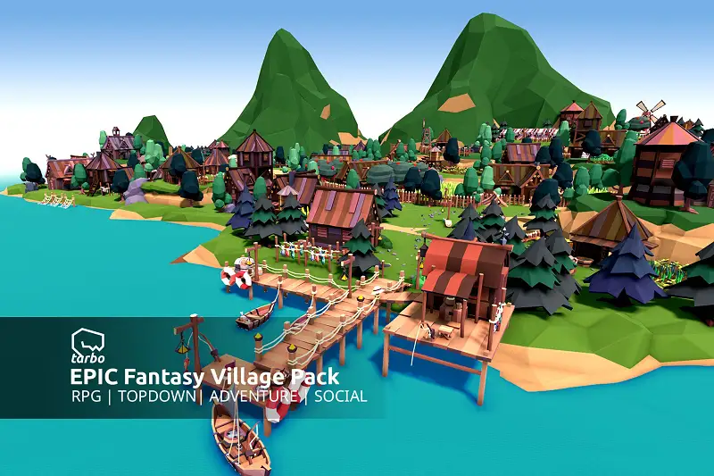 EPIC Fantasy Village - Low Poly 3D Art Asset Thumbnail