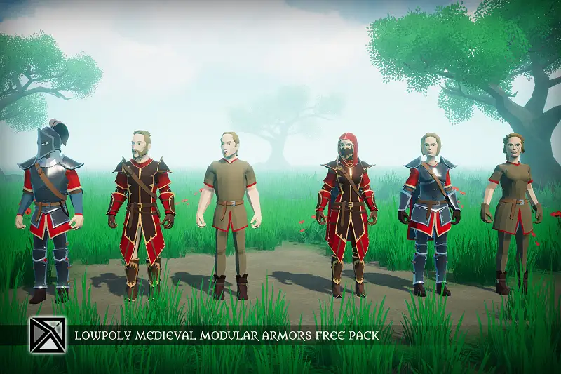 Lowpoly Modular Armors - Free - MEDIEVAL FANTASY SERIES Asset Thumbnail