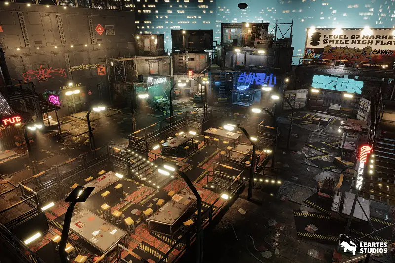 Cyberpunk Rooftop Market Asset Thumbnail