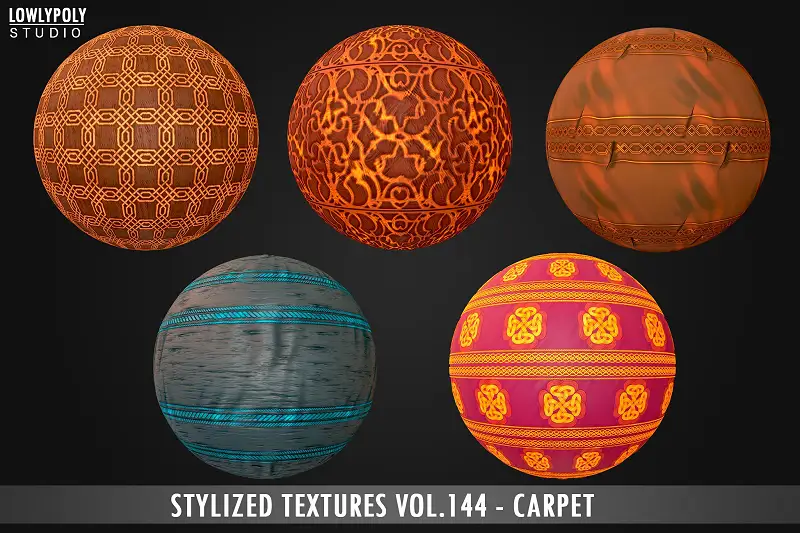 Carpet Rug Vol.144 - Stylized Textures Asset Thumbnail