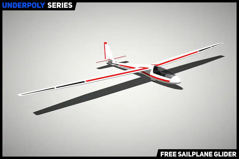Free Low-Poly Sailplane Glider Asset Thumbnail