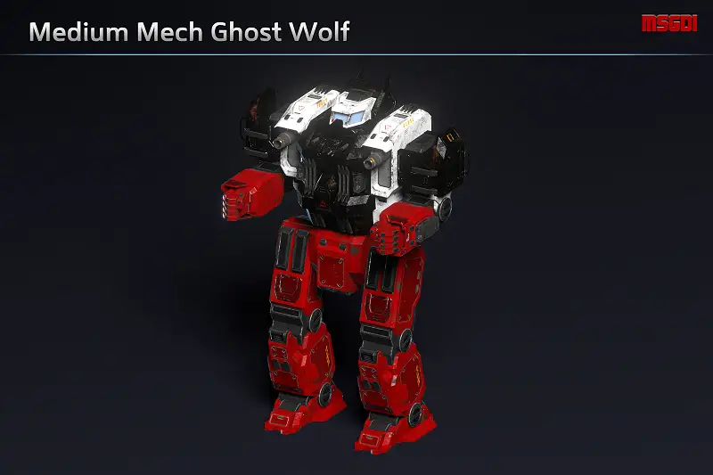 Medium Mech Ghost Wolf - Modular Mech Asset Asset Thumbnail