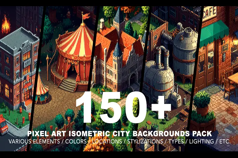 City Isometric Pixel Art Asset Thumbnail
