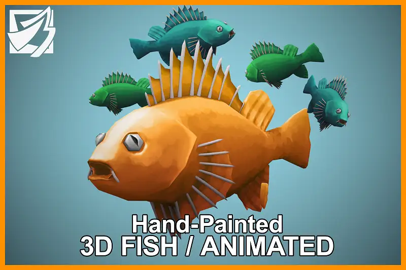 3D Fish Model: Hand-Painted & Multi-Color Asset Thumbnail