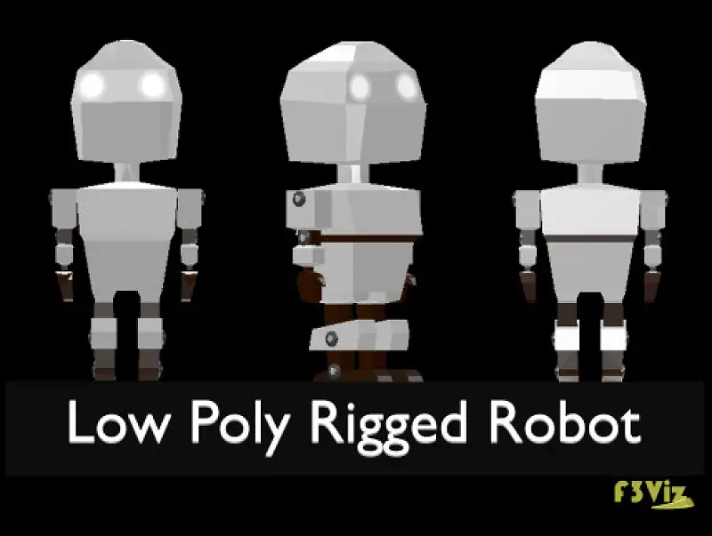 Low Poly Rigged Robot Asset Thumbnail