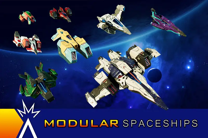 Sci-Fi Modular Spaceship Hyper Falcon Asset Thumbnail