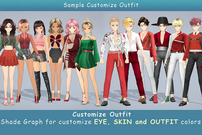 Anime Character Dancer - Combo 1 NOEL (12 outfits) Asset Thumbnail