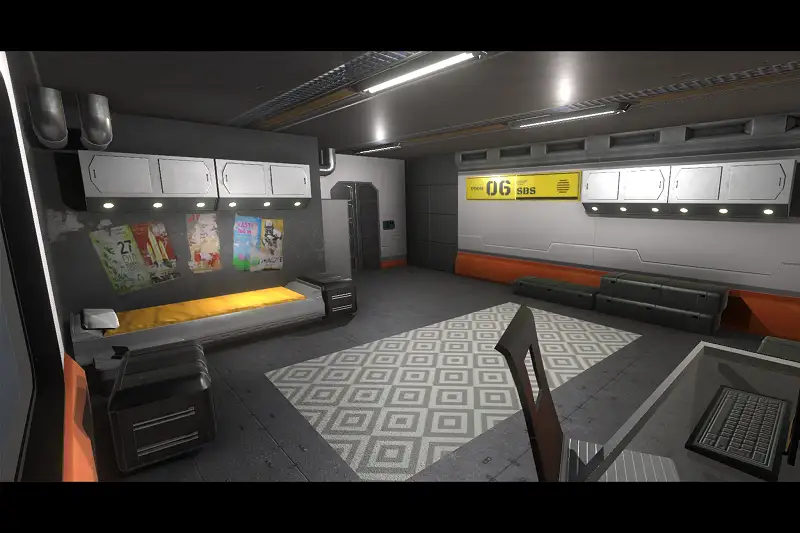 Scifi Station Bedroom Interior Asset Thumbnail