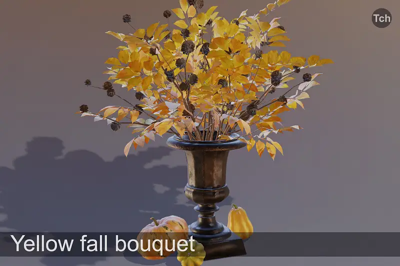 Yellow fall bouquet (3D) Asset Thumbnail