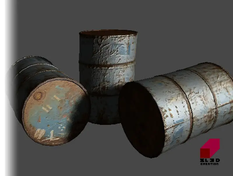 Metal Barrel 3d Model Asset Image