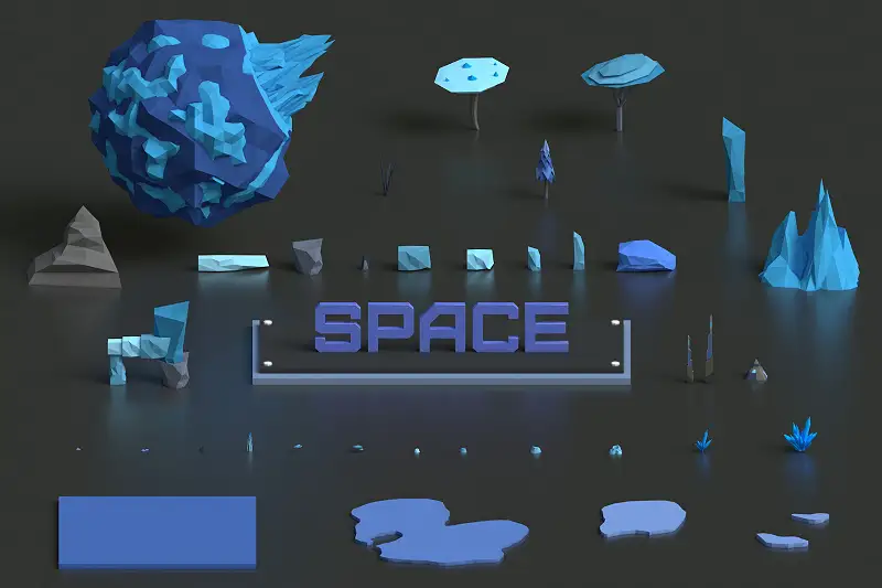 Free Low Poly Space Alien Worlds 3D Asset Pack Demo Asset Thumbnail