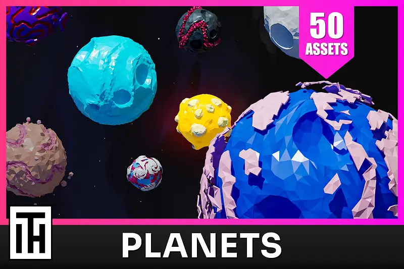 Planets - Low Poly 3D Models Pack Asset Thumbnail