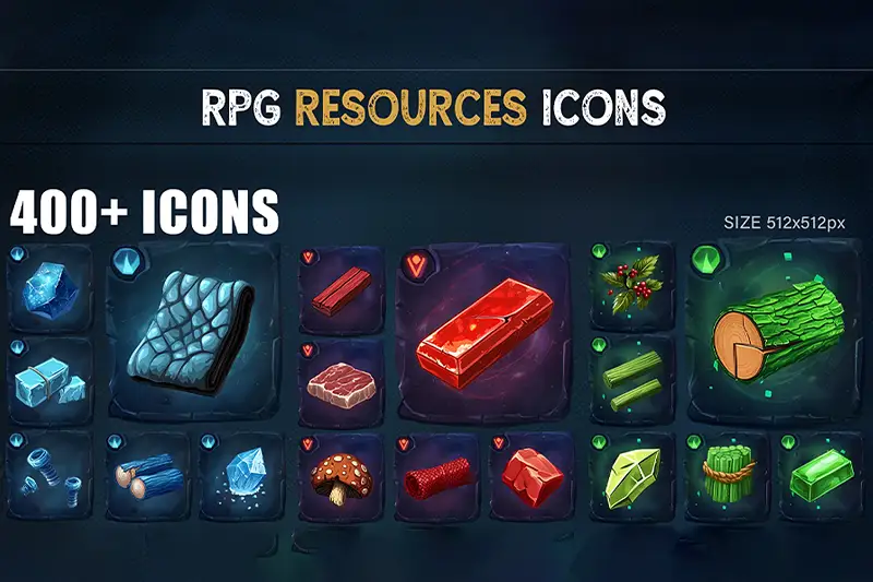 RPG Resources 2D Icons Asset Thumbnail