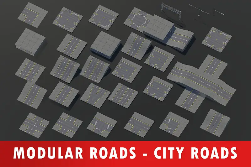 Modular City Roads Pack Asset Thumbnail
