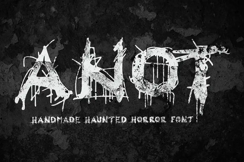 Anot - Horror game Font (English + Special Symbols) Asset Thumbnail