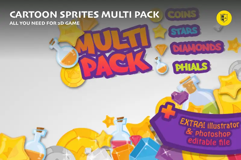 Cartoon Sprites Multi Pack - All you need for 2D game Asset Thumbnail