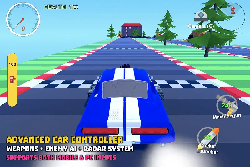 Car Controller with Shooting Capabilities for Both Mobile and PC Asset Thumbnail