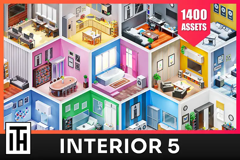 Interior 5 - Low Poly 3D Models Pack Asset Thumbnail