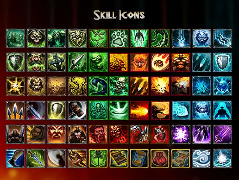Epic Fantasy Skill Icons for RPGs Asset Thumbnail