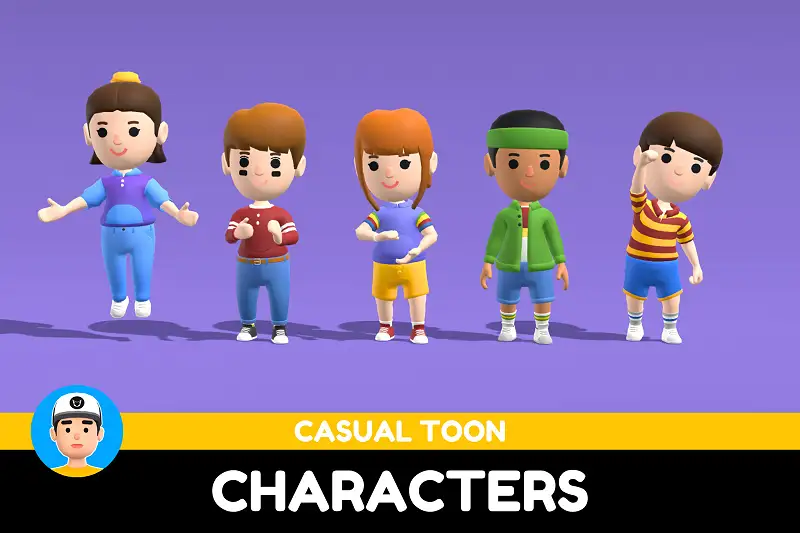 Casual Toon Characters Asset Thumbnail