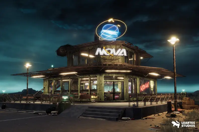 Nova Space Burgers / Cyberpunk Abandoned Restaurant / Bar Asset Thumbnail