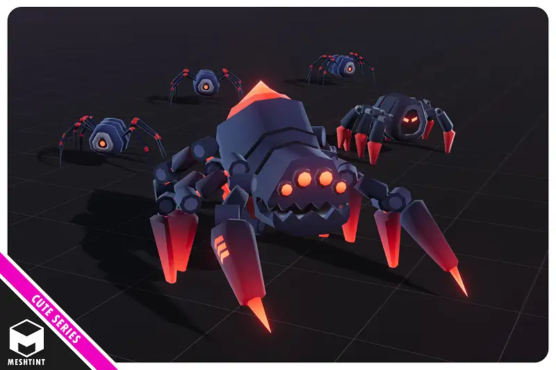 Spiderling Spider Queen Robot Evolution Pack Cute Series Asset Thumbnail