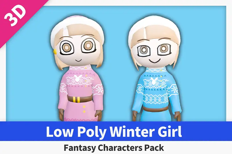Low Poly Winter Girl - Fantasy Characters Pack Asset Thumbnail