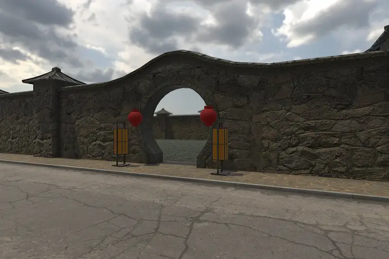 Modular Asian Wall Moon Arch Asset Thumbnail