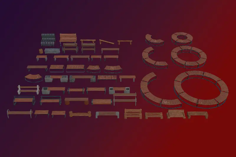 3D - Benches Asset Thumbnail