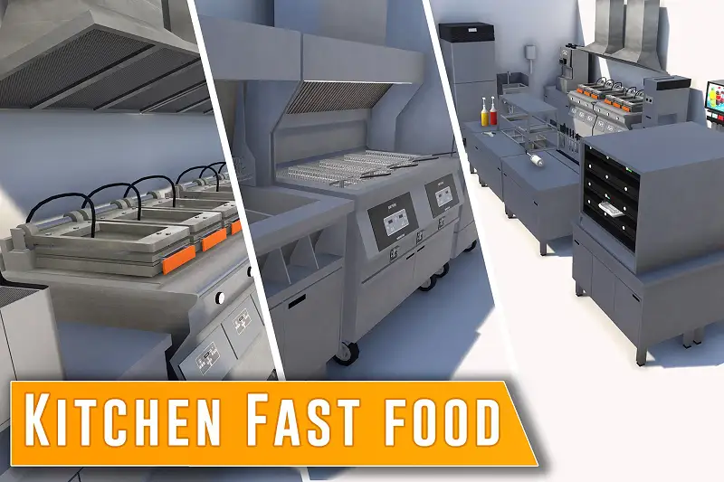 Realistic Fast Food Kitchen Props Asset Thumbnail