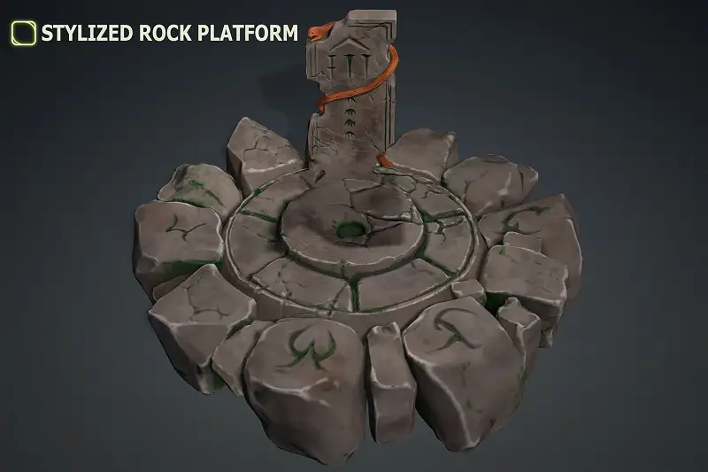Stylized Ancient Rock Platform Asset Thumbnail