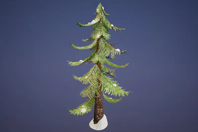 Stylized Snowy Pine Tree Asset Thumbnail