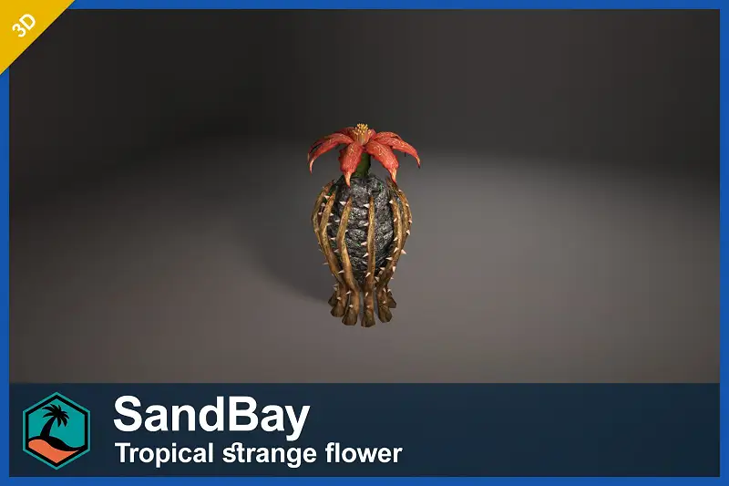 Tropical Flower 3D Model Asset Thumbnail