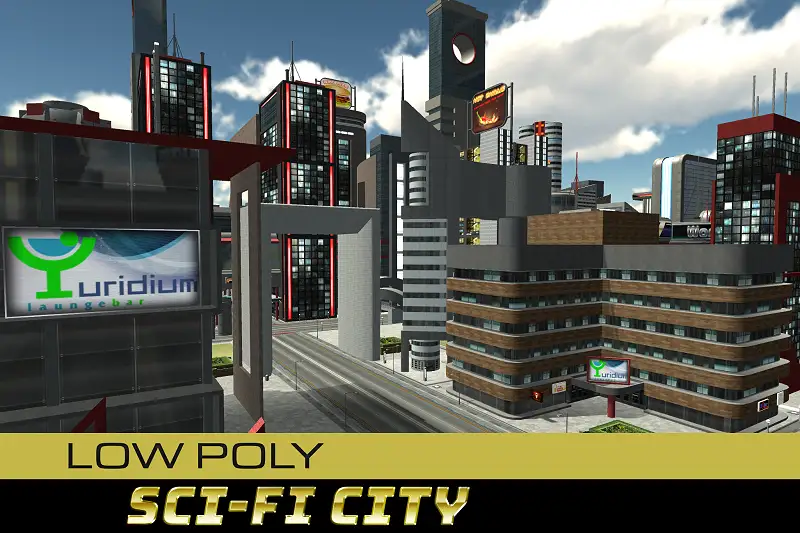 Low Poly Sci-Fi City Asset Thumbnail