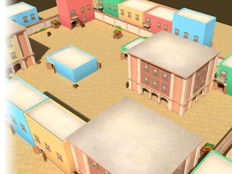 Cartoon Buildings Area Asset Image