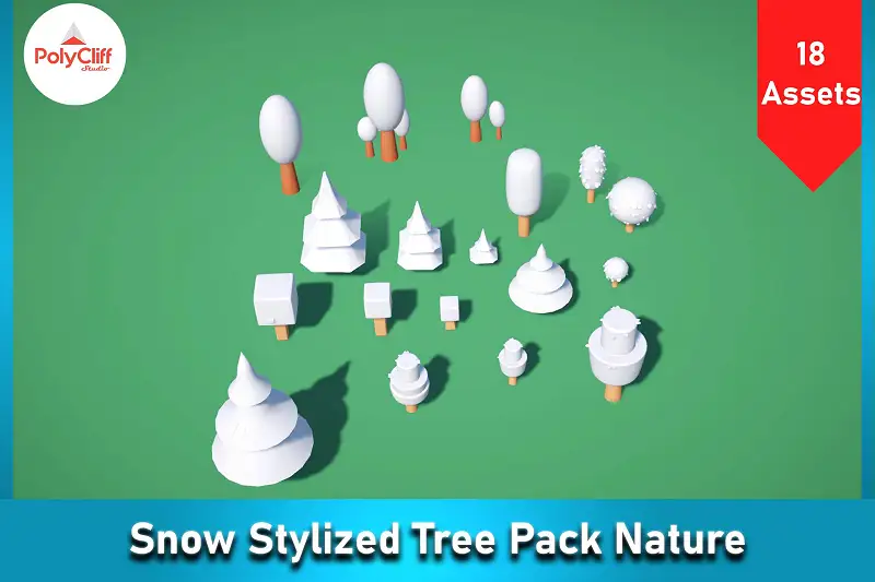 Snow Stylized Tree Pack Nature Asset Thumbnail