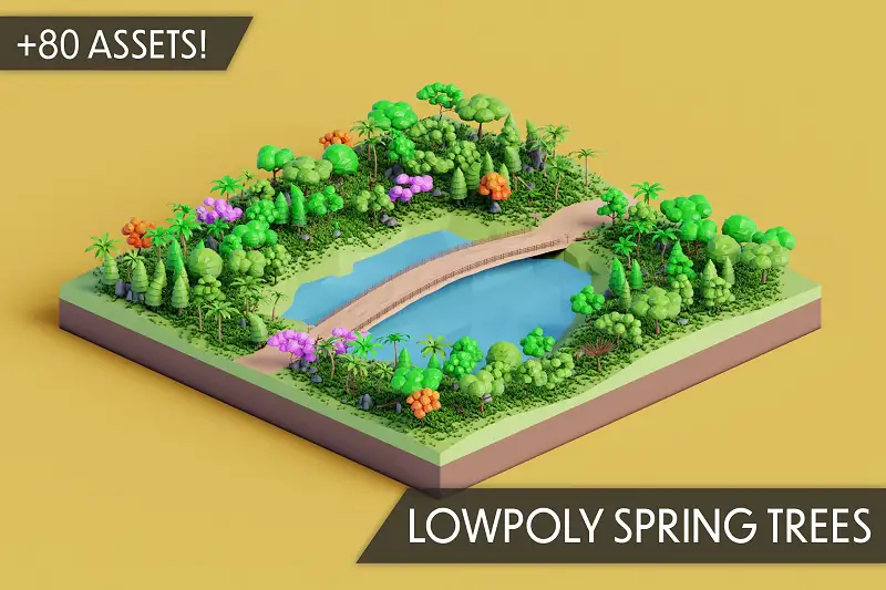 Low Poly Spring Environment Pack Asset Thumbnail