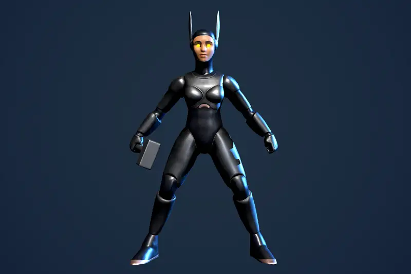 Cybergirl Low-Poly Model Asset Thumbnail