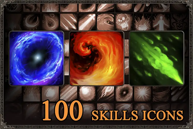 Skills Icons: Elementals. Pack 1 Asset Thumbnail