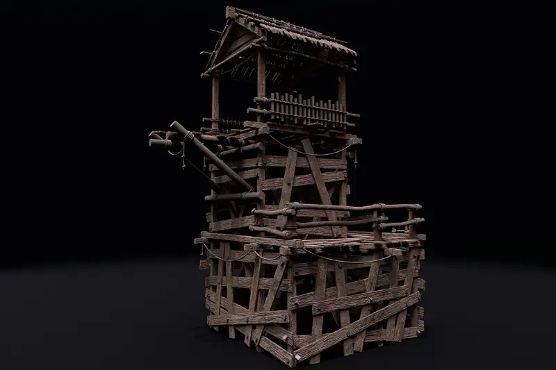 Realistic Watchtower 3D Model Asset Thumbnail